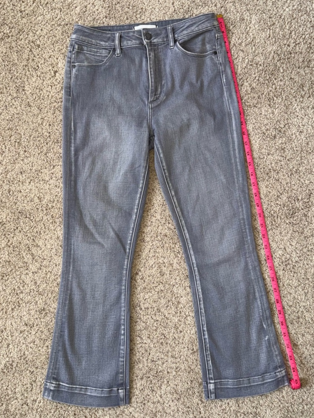 Articles Of Society Light Grey Crop Flare Jeans - 26